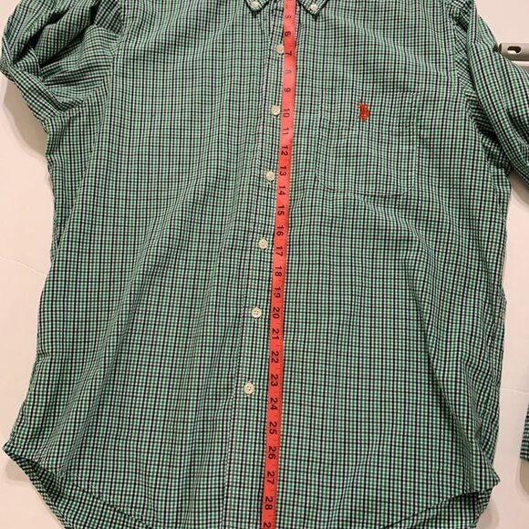 U.S. Polo Assn Men's Green Blue Plaid Button Down Size Large - Picture 8 of 14